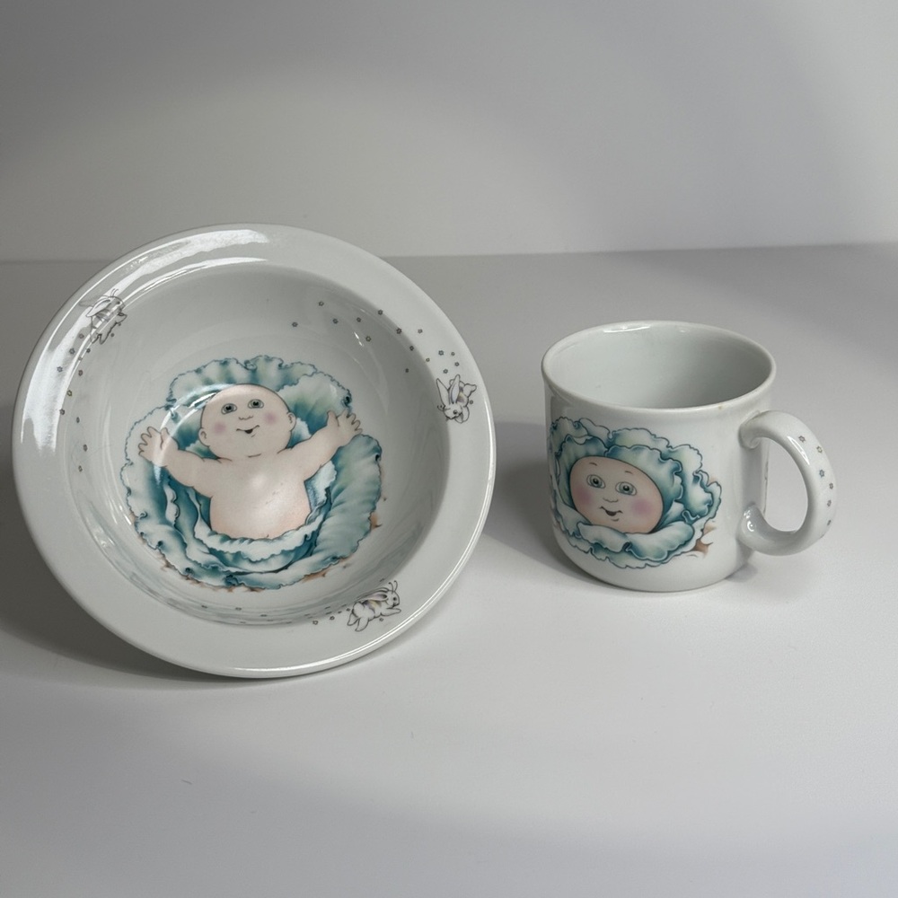 Cabbage Patch Kids Royal Worcester Porcelain Bowl and Mug Set 1984